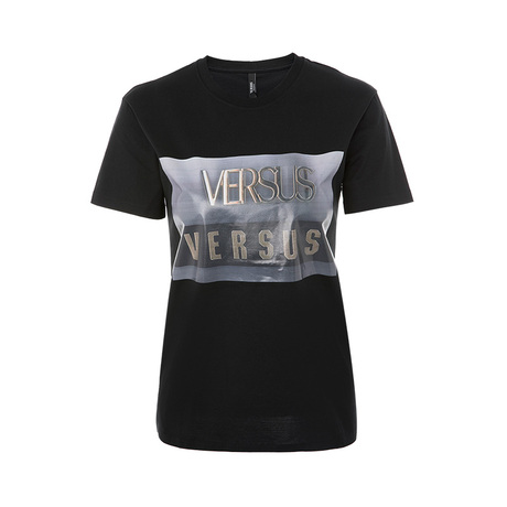 VERSUS范瑟丝纯棉材质印花logo字母装饰女士短袖T恤商品大图