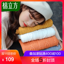 毛衣女2018新款棉立方秋冬白色加厚百搭套头打底衫小清新针织衫图片