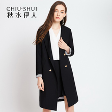 西装 秋水伊人2018春秋季新款 小西装 领直筒两??壑谐た?外套女