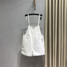 女韩版 夏季牛仔小个子显瘦夏网红森女 宽松2019新款 短裤 白色背带裤