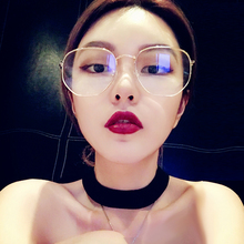 大框网红款 素颜无度数防蓝光平光眼镜近视眼睛男 ins眼镜框女韩版