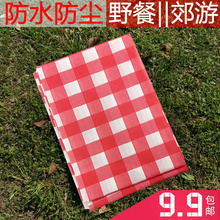 印花一次性野餐布郊游露营桌布一次性野餐垫塑料台布户外防水加厚