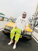 原创品牌松紧腰拼色宽松束脚休闲超大码 妞BOSS 300斤
