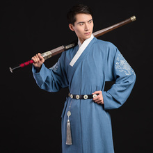 春秋 骐麟传统日常中国民族风刺绣直裰非古装 男款 重回汉唐汉服夏装