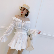 甜美超仙高腰不规则荷叶边雪纺蓬蓬半身裙 WEN雪家2019夏季女新品