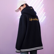 2018春秋季新款宽松加厚加绒连帽长袖套头卫衣女装韩版学生外套潮图片