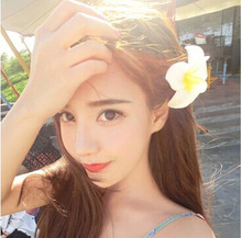 海滩拍照可爱清新甜美鸡蛋花 韩版 头花胸花发夹边夹帽花发饰头饰