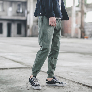 GBOY日系纯色百搭小脚裤