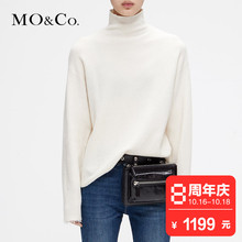 MOCO2018冬季新品个性纯色高领羊毛毛衣MT184SWT303 摩安珂图片
