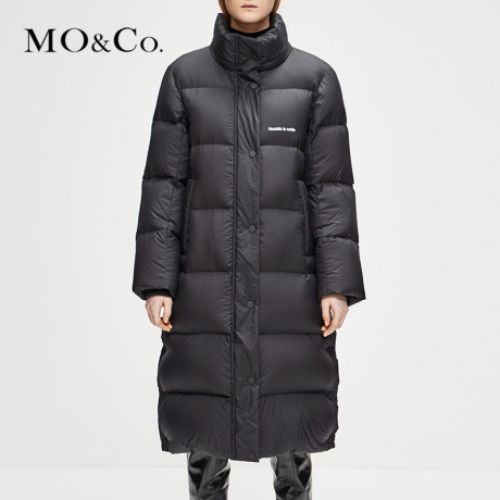 MOCO2018冬季新品纯色连帽长款轻羽绒服MA184EIN120 摩安珂商品大图