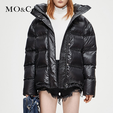 MOCO2018冬季新品立领拉链字母印花羽绒服MA184EIN105 摩安珂商品大图