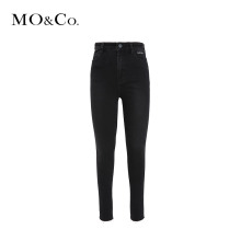 MOCO2018冬季新品修身字母刺绣洗水牛仔裤MA184PAT418 摩安珂图片
