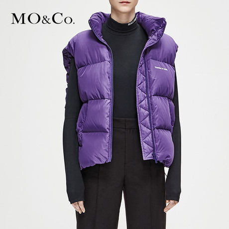 MOCO2018冬季新品纯色立领马甲背心羽绒服MA184EIN103 摩安珂商品大图