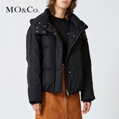 MOCO立领加厚短款连帽羽绒服MA173EIN109 摩安珂商品大图