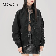 MOCO2018秋季新品运动风抽褶袖棒球服外套MA183JKT103 摩安珂图片