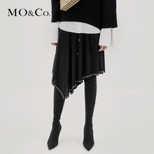 MOCO2018秋季新品松紧抽绳钉珠不规则半身裙MA183SKT202 摩安珂图片