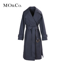 MOCO2018春季新品中性翻领中长休闲风衣外套MA181TRC111 摩安珂图片