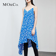MOCO2018夏季新品浪漫印花不规则裙摆连衣裙 MA182DRS134摩安珂图片