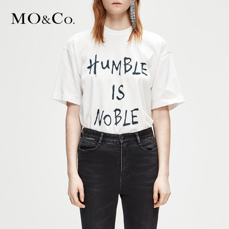 MOCO2018冬季新品个性街头字母印花T恤MA184TEE206 摩安珂商品大图