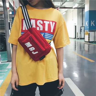 韩版港风百搭潮户外跑步时尚学生小斜挎包胸包腰包女情侣款单肩包