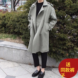 2018秋季新款韩版青年男士中长款潮流风衣帅气简约时尚大衣外套酷