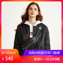 预售伊芙丽2018冬装新款黑色外套修身时尚气质短款夹克式棉衣女图片