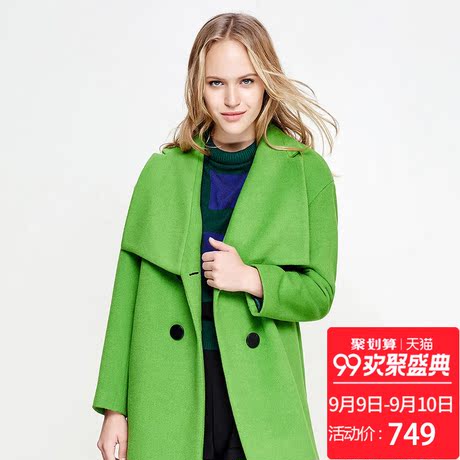 【商场同款】伊芙丽2016新款毛呢外套151114373582商品大图