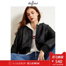 预售伊芙丽2018冬装新款黑色外套修身时尚气质短款夹克式羽绒服女图片