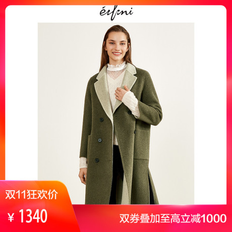 伊芙丽2018冬装新款时尚女装呢大衣毛呢外套118B975611商品大图
