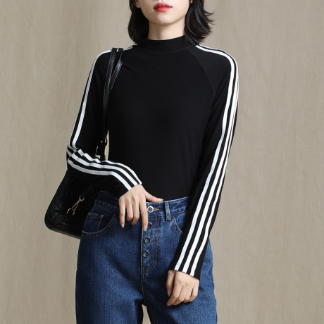 索菲丝尔2018冬季新款百搭显瘦针织打底衫女时尚圆领女上衣商品大图