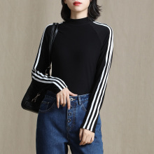 索菲丝尔2018冬季新款百搭显瘦针织打底衫女时尚圆领女上衣图片