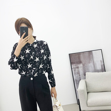 索菲丝尔2018秋季新款女装桑蚕丝衬衫女时尚显瘦通勤OL印花上衣女图片