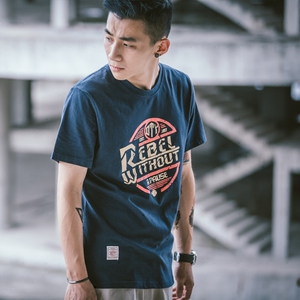 做旧圆领百搭青年半袖潮流男T