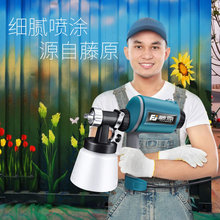 藤原电动喷枪乳胶漆喷涂机油漆喷漆抢气动涂料高雾化喷漆枪工具