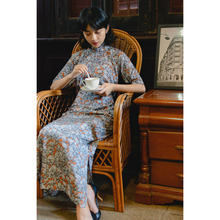 全开襟长款 日常丝光绵绸旗袍 四分连袖 茉茉旗袍7月新品 雅美