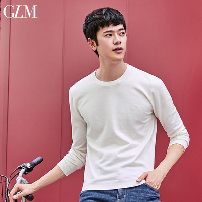 GLM男装冬季新款青年弹力罗纹毛衫针织衫时尚休闲套头衫