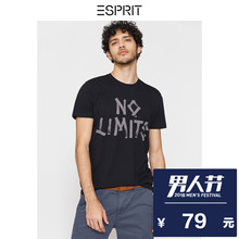 2018春英文字母印花短袖 127EE2K002 圆领T恤 男装 ESPRIT