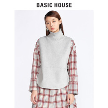 Basic House/百家好秋冬季女士衬衫韩版无袖高领保暖衬衣HRBL720A图片