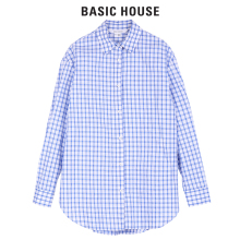 Basic House/百家好秋冬新款常规格子长袖翻领衬衫职场风HSWS525G图片