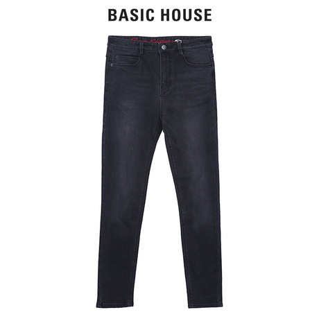 Basic House/百家好修身磨砂显瘦百搭铅笔牛仔裤女HRDP728I商品大图