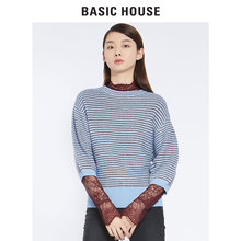 Basic House/百家好秋冬季新款韩版套头羊毛针织衫长袖HSKT720M图片