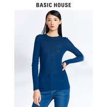 Basic House/百家好冬季新款圆领套头修身显瘦打底针织衫HRKT720E图片