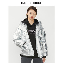 Basic House/百家好2018秋冬新款连帽时尚宽松羽绒服女HSGD722F图片