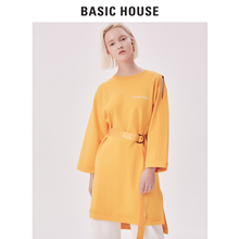 Basic House/百家好商场同款连衣裙女漏肩束腰显瘦裙子HTOP320A图片