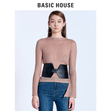 Basic House/百家好春秋装新款内搭针织衫女纯色打底衫HRKT521G图片