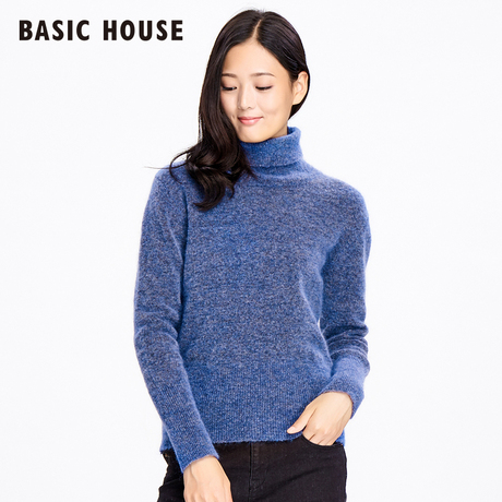Basic House/百家好2017秋冬羊毛衫 高领修身显瘦毛衣女HRKT720L商品大图