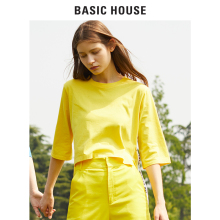 Basic House/百家好短袖T恤女装2018年夏季新款字母上衣HSTS324G图片