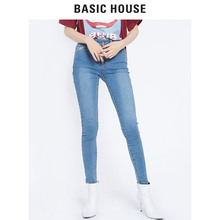 Basic House/百家好秋冬季新款修身水洗小脚牛仔裤铅笔裤HSDP720C图片