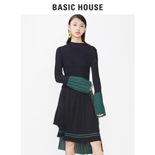 Basic House/百家好2018冬季新款拼色修身显瘦百搭针织女HRKT723F图片