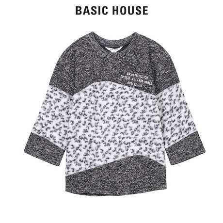 Basic House/百家好旗舰店秋季羊毛T恤韩版长袖上衣HPTS521S商品大图